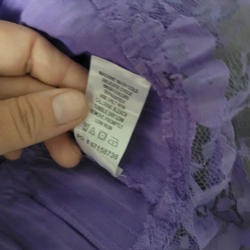 Roaman's Lavender Ruffle Button-Down Top - Picture 12 of 12